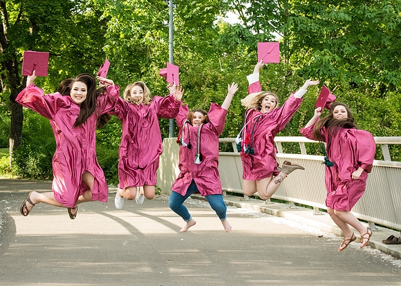 cap and gown high school seniors photos