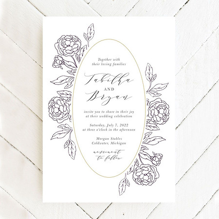 Grape Peonies Wedding Invitations