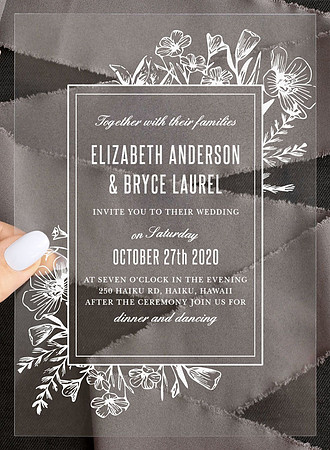 Floral Border Clear Wedding Invitations