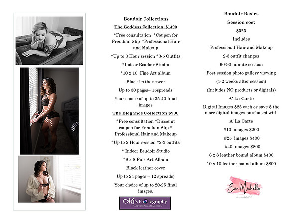 Boudoir Flyer pricing page 2024